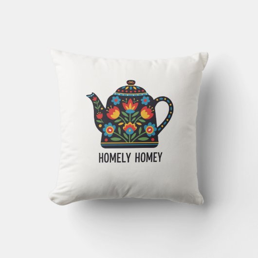 Homely home teapot design クッション (正面)