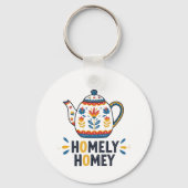 Homely homey cosy teapot design   キーホルダー (正面)