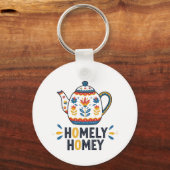 Homely homey cosy teapot design   キーホルダー (正面)