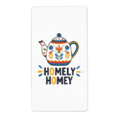 Homely homey cosy teapot design   ラベル (正面)
