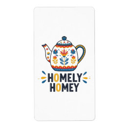 Homely homey cosy teapot design   ラベル