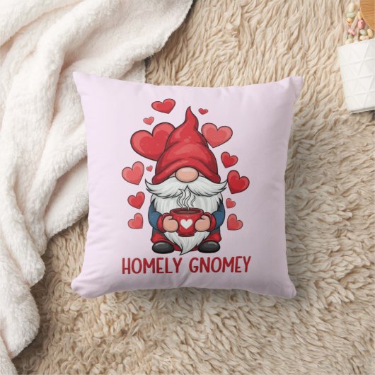 Homely homey red hearts gnome design クッション (ブランケット)