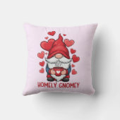 Homely homey red hearts gnome design クッション (裏面)