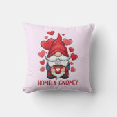 Homely homey red hearts gnome design クッション (正面)