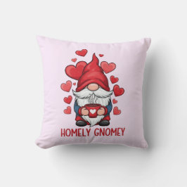 Homely homey red hearts gnome design クッション