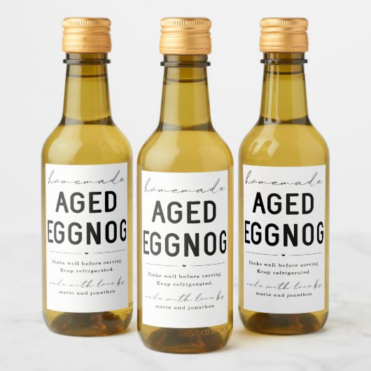 Homemade Aged Eggnog Bottle Label ワインラベル (ボトル)