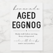 Homemade Aged Eggnog Bottle Label ワインラベル (シングルラベル)