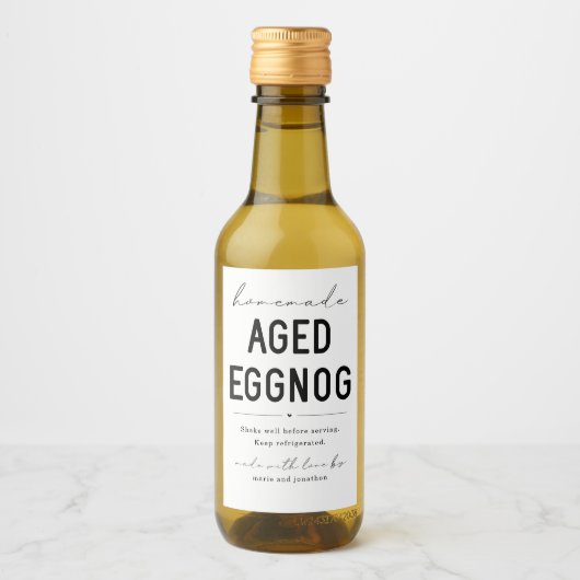 Homemade Aged Eggnog Bottle Label ワインラベル (正面)