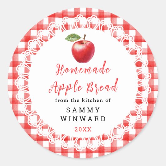 Homemade Apple Bread Label ラウンドシール (正面)
