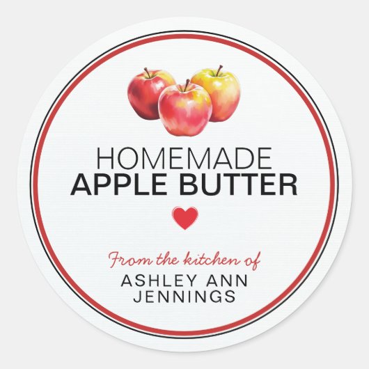 Homemade Apple Butter Label | From the Kitchen Of ラウンドシール (正面)