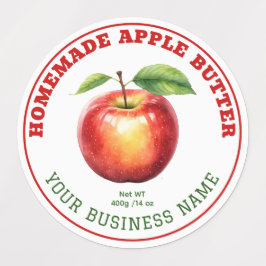 Homemade Apple Butter Product Label Waterproof ラベル