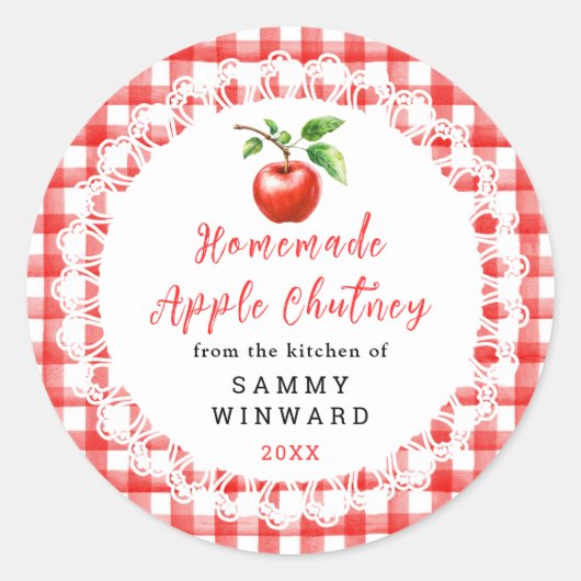 Homemade Apple Chutney Label ラウンドシール (正面)