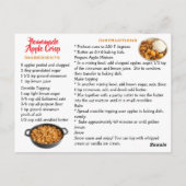 Homemade Apple Crisp Recipe Card ポストカード (裏面)