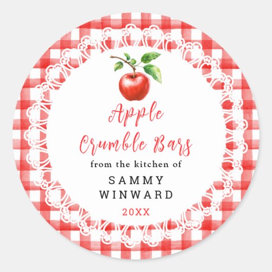 Homemade Apple Crumble Bars Label ラウンドシール (正面)