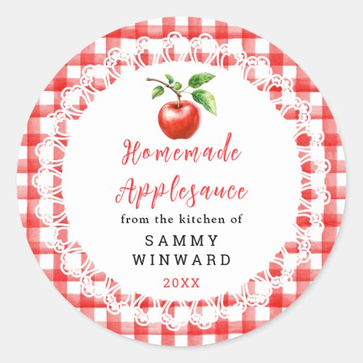Homemade Applesauce Label ラウンドシール (正面)