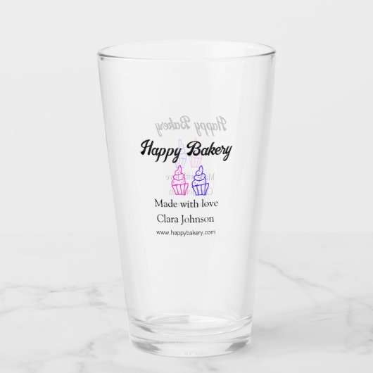 Homemade bakery add your text name custom  タンブラーグラス (正面)