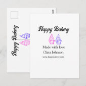 Homemade bakery add your text name custom  ポストカード (正面/裏面)