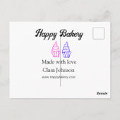 Homemade bakery add your text name custom  ポストカード (裏面)