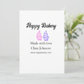 Homemade bakery add your text name custom 招待状 (スタンド正面)