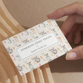 Homemade Bakery Cake Pink Pastel Kitchen Utensils 名刺