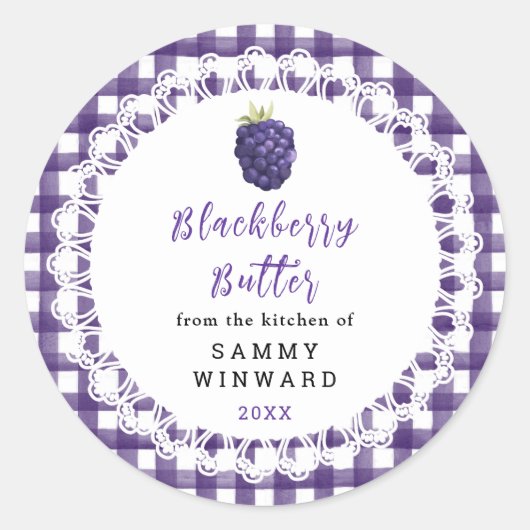 Homemade Blackberry Butter Label ラウンドシール (正面)