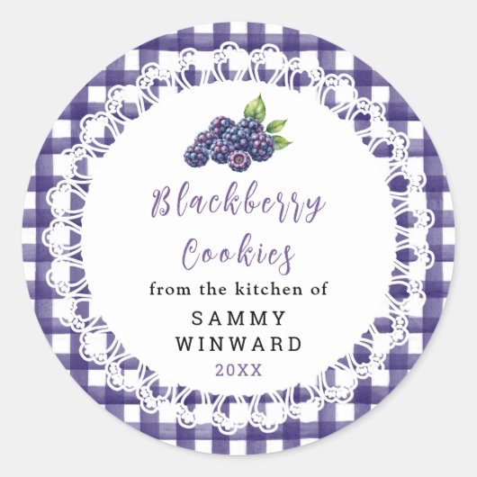 Homemade Blackberry Cookie Label ラウンドシール (正面)
