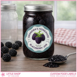 Homemade Blackberry Jam Canning Jar Labels ラウンドシール