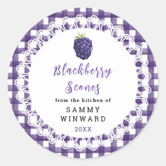 Homemade Blackberry Scones Label ラウンドシール