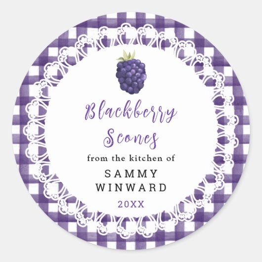 Homemade Blackberry Scones Label ラウンドシール (正面)