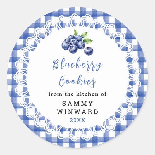 Homemade Blueberry Cookie Label ラウンドシール (正面)