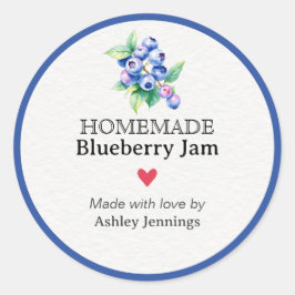 Homemade Blueberry Jam Label | Custom Sticker ラウンドシール