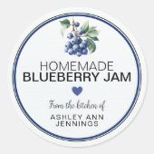 Homemade Blueberry Jam Label | From the Kitchen Of ラウンドシール (正面)