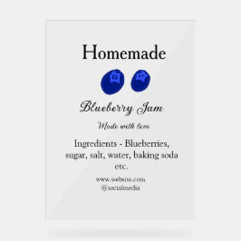 Homemade blueberry jam made with love add text アクリルサイン
