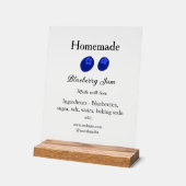 Homemade blueberry jam made with love add text アクリルサイン (傾斜)