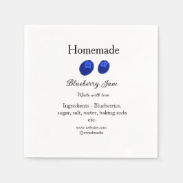 Homemade blueberry jam made with love add text スタンダードカクテルナプキン
