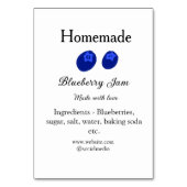 Homemade blueberry jam made with love add text テーブルナンバー (裏面)