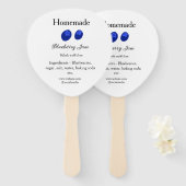 Homemade blueberry jam made with love add text ハンドファン (正面&裏面)