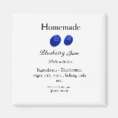 Homemade blueberry jam made with love add text マグネット (正面)