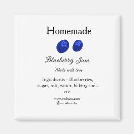 Homemade blueberry jam made with love add text マグネット