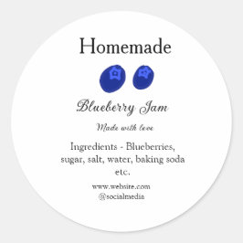 Homemade blueberry jam made with love add text ラウンドシール