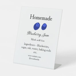Homemade blueberry jam made with love add text 台座サイン