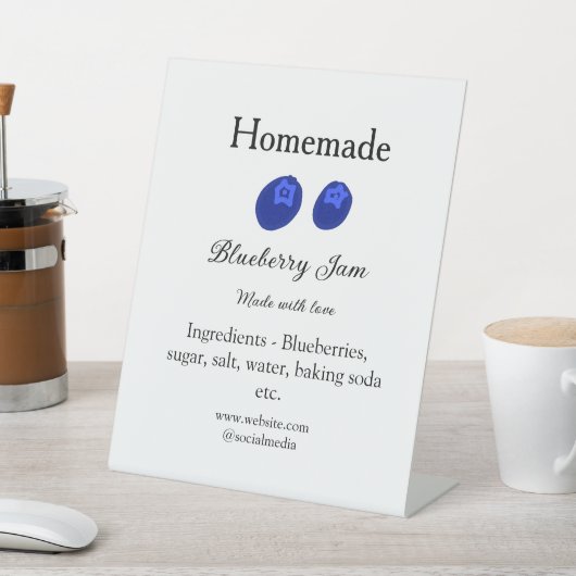 Homemade blueberry jam made with love add text 台座サイン (インサイチュ)
