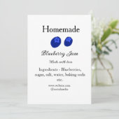 Homemade blueberry jam made with love add text 招待状 (スタンド正面)