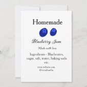 Homemade blueberry jam made with love add text 招待状 (裏面)