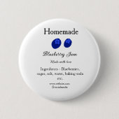 Homemade blueberry jam made with love add text 缶バッジ (正面)