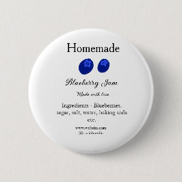 Homemade blueberry jam made with love add text 缶バッジ