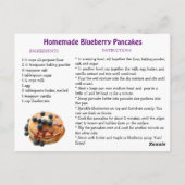 Homemade Blueberry Pancakes Recipe Card ポストカード (裏面)