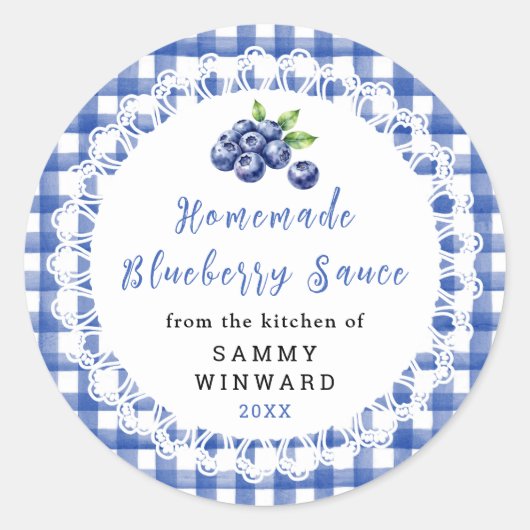Homemade Blueberry Sauce Label ラウンドシール (正面)