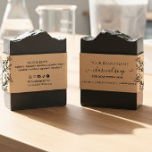 Homemade Botanical Soap Kraft Soap Packaging 招待状ベリーバンド