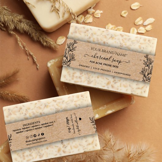 Homemade Botanical Soap Kraft Soap Packaging 招待状ベリーバンド